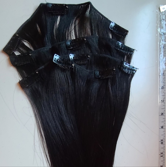 🆕️ 12 inch Color Black 🖤 Brand New 🖤Clip in Hair Extensions 🌱 - Picture 5 of 9